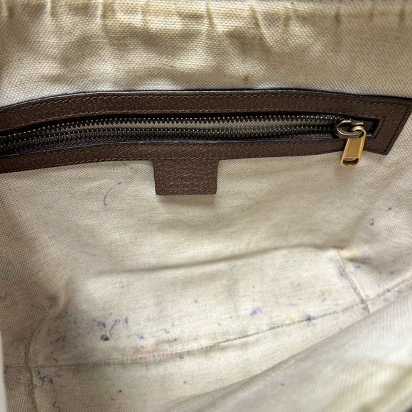 Gucci Beige and Brown Ophidia GG Shoulder Bag with Red and Green Stripe - Picture 13 of 16